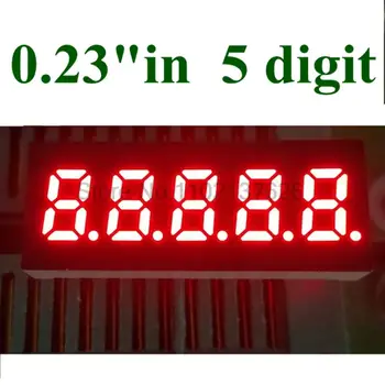0.23 hüvelyk 5 Kis PIROS Digitális Cső, LED Kijelző, 7 Szegmens, Közös anód 0.23