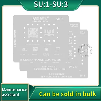 Amaoe SU1 2 3 BGA Reballing Stencil a SC9832E SC9863A SC2721G SR3595D SC6531E SC9850 SC6820 SC9820A SC6500D SC6533G SC6531DA