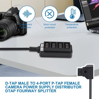D-Érintse meg A Férfi-4-Port O-Tap Női Kamera Tápegység Elosztó DTAP Fourway Splitter