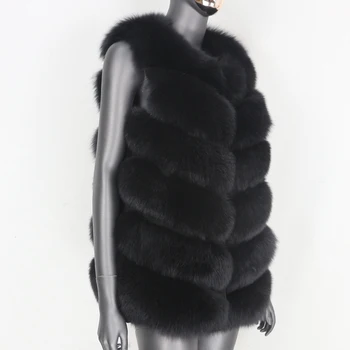 FURYOURSELF 2023 Új Fekete Valódi Szőrme Mellény Téli Kabát, Női Kabát Természetes Nagy Bolyhos Róka Prém Felsőruházat Streetwear Meleg Waistwear