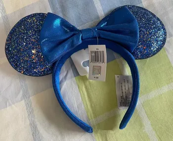 Hivatalos Disney Minnie Fül Bowknot Kék Hairband Haj Kiegészítők Magas Minőségű, Megfelelő Felnőtt/Gyerek