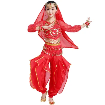 Indiai tánc jelmezek gyermek teljesítmény ruhát gyermekek Xinjiang tánc teljesítmény ruhát a lányok hastánc gyermekek
