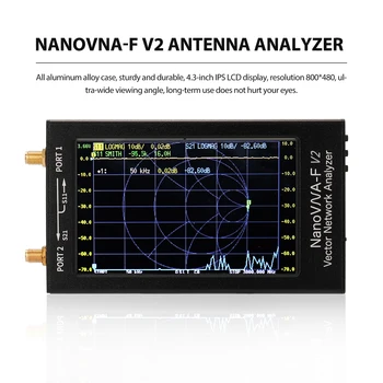 NanoVNA-F V2 4.3 Hüvelykes IPS LCD Kijelző Vektor Hálózat Analizátor S-Egy-Egy-2 Antenna Analyzer Rövid Hullám HF VHF UHF