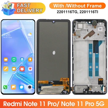 Redmi Megjegyzés 11 Pro Kijelző Közgyűlés, a Xiaomi Redmi Megjegyzés 11 Pro 5G 21091116I LCD Kijelző Digitális érintőképernyő Keret