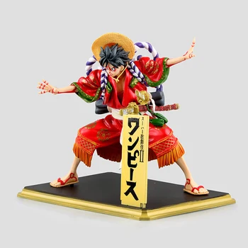 Új Anime Adatok Egy Darab Wano Ország Kimonó Kabuki Kiadás Monkey D. Luffy akciófigura PVC Gyűjtemény Modell Játékok, Baba-Ajándék